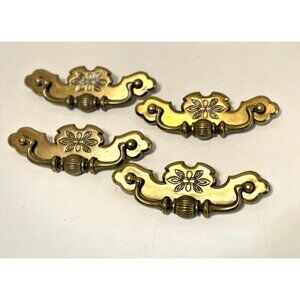 4 Lot Drawer Pulls Vintage Brass Furniture Hardware Cabinet Handle Door CANADA